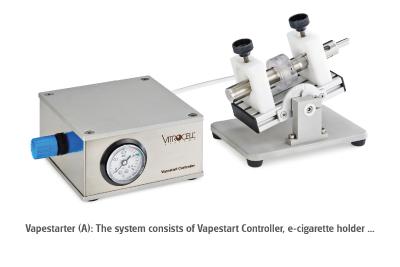 Photo 3 (A): The system consists of Vapestart Controller, e-cigarette holder ...