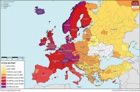 Karte der pro Kopf Kaufkraft in Europa