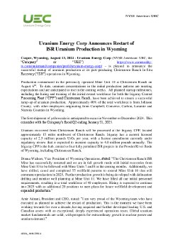13082024_EN_UEC_Uranium Energy Corp Announces Restart of ISR Uranium Production in Wyoming.pdf