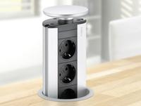 Taucht nur dann auf, wenn sie gebraucht wird: Die EVOline Port Cuisine versenkbare Steckdosenleiste.