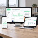 Die neue MyBox der PresseBox mit moderner Benutzeroberfläche auf Desktop, Laptop und Smartphone.