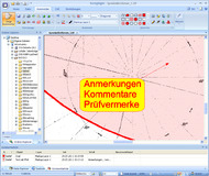 RxHighlight zeigt Anmerkungen, Kommentare und Prüfvermerke an einer Planvorlage