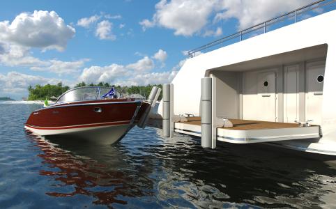 multifender stellen einen leichtgewichtigen, nicht korrodierenden Schutz für Yachten und anlegende Boote dar, die sich einfach am Heck von Yachten anbringen lassen, Bild: multiplex GmbH