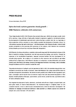 IMM Photonics - Press Release 25th anniversary Industry Me...