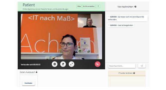 Screenshot der Videosprechstunde der zollsoft GmbH