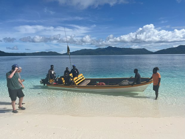 Team exploring the islands on the Fauro Property on a recent site visit .jpeg
