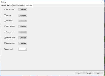 Der Altair Knowledge Studio Assistent wählt alle Modelle aus, wobei der Anwender diese Auswahl nach Wunsch manuell aufheben kann.