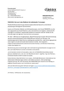 250310 Low Code Plattform KI ready PANDORA von classix.ai DE.pdf