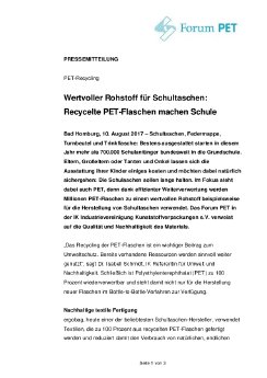 17-08-10 PM Wertvoller Rohstoff für Schultaschen - Recycelte PET-Flaschen machen Schule.pdf