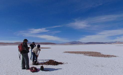 Auf dem Salar Hombre Muerto; Foto: Portofino Resources