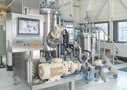 YSTRAL process plant for the production of an water-based paint and polishing solution