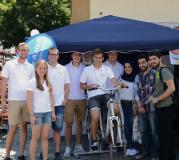 (v.li.n.re.) Robert Lange, Katharina Ludwig, Patrick Stütz, Marcel Widmaier, Jan Skusa, Andreas Tisch, Ruwa Al Mema, Abdelrahman Shaqra und Abdelrahaman Faris (Fotonachweis © Hochschule Aalen/ Robert Ludwig)