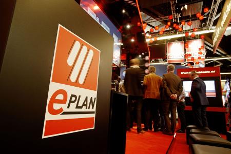 Auf rund 400 qm präsentiert Lösungsanbieter Eplan gemeinsam mit Schwestergesellschaft Cideon seine neuesten Entwicklungen auf der SPS IPC Drives (Bild aus 2016) / Quelle: Eplan Software & Service GmbH & Co. KG