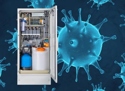 CHLORINSITU® IIa is a compact on-site electrolysis system for the production of a low-chlorate hypochlorite solution from sodium chloride, water and electrical energy