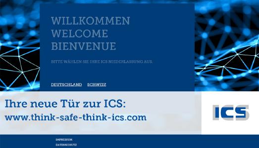 Startbildschirm der neuen ICS-Weichenseite für Deutschland und die Schweiz