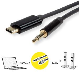 ROLINE USB Typ C Kabel mit 3,5mm Klinkenstecker