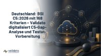Deutschland April 2026: BSI veröffentlicht C5:2026 mit 168 Kriterien – Validato Regulations digitalisiert C5-Gap-Analyse, Anforderungsmanagement und Testat-Vorbereitung. BSI C5:2026: 168 Kriterien, neue Themen wie Container-Management und Post-Quanten-Kryptographie – ab 1. Juni 2027 verbindlich. Validato Regulations C5-BSI bietet die Plattform für Testat-Vorbereitung in Deutschland, Österreich und der EU.