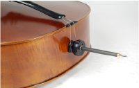 Abbildung 1: Der Instrumentenstachel Fiedler Carbonmetal in einem professionellen Cello.