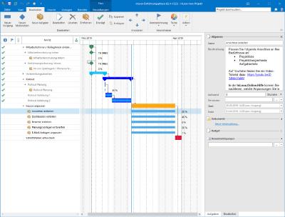 InLoox Einführungsphase-Projekt - Gantt-Plan mit Aufgaben