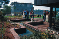 Der aus Klinkern gemauerte Dachteich auf der ZinCo-Zentrale in Unterensingen bei Stuttgart (Bild: ZinCo)