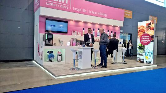 Auf der Südback 2017 konnten die Optimierungsprofis den Besuchern viel wertvolles Wasserwissen für ihr eigenes Business vermitteln. /Foto: BWT water+more