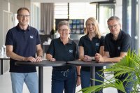 Das neue Team im Bereich Business und Sales Development (v.l.): Dr. Jürgen Wüst, Barbara Stärk, Sandra Leuckert und Alexander Ebenbeck. Foto: Luca Hoffmannbeck, SKZ