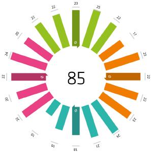 Market Performance Wheel der Bertsch Innovation GmbH von The Group of Analysts im Bereich Media Asset Management mit Gesamtwert 85