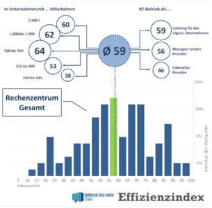 Verteilung des Effizienzindex in Klassen zu fünf Indexpunkten und nach Geschäftsmodell & Größenklasse