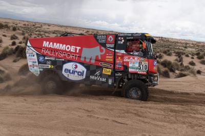 Der Renault Trucks K 520 des Mammoet Rallysport Teams von Pascal de Baar liegt momentan auf Platz 5 der Gesamtwertung bei der Rally Dakar 2017