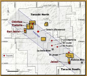 Figure # 1 Location Map of Tarachi Gold Corp Concessions