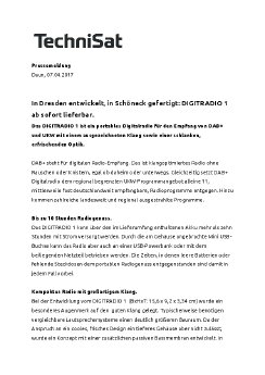 In Dresden entwickelt, in Schöneck gefertigt. DIGITRADIO 1 ab sofort lieferbar.pdf