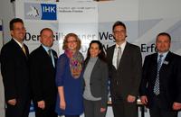 Thomas Leykauf (IHK Heilbronn-Franken), Jochen Mulfinger (MWB Wirtschaftsberatung), Julia Kindel (IHK Heilbronn-Franken), Katharina Höfer (Kanzlei Höfer), Sven Meinl (H2O fun events) und Sven Scheu (Wirtschaftsjunioren Heilbronn-Franken)