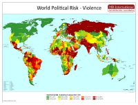 A map of the global risk indicator for political violence.