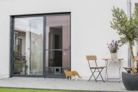 Drehtür mit Katzenklappe - Anfertigung durch Insektenschutz Stefan Köhler 