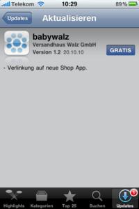 Update Notes der babywalz Image App