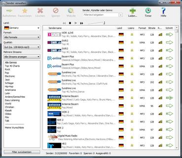 Perfekt nicht nur für den Mitschnitt aus dem Internet: Audials Radiotracker 9 (Screenshot)