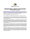 [PDF] Pressemitteilung: OR Royalties gibt vorläufige Geo-Lieferungen für das erste Quartal 2026 sowie Aktienrückkaufe im Wert von 17,7 Millionen CAD im Rahmen des normalen Aktienrückkaufprogramms bekannt