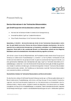 19-08-01 PM Service-Informationen in der Technischen Dokumentation - gds GmbH kooperiert mit doo.pdf