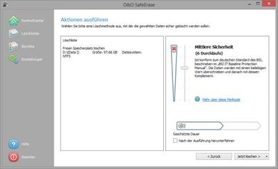 Löschmethode wählen.