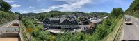 Panorama-Aufnahme der Bielsteiner-Landstraße mit dem Steilhang darunter.