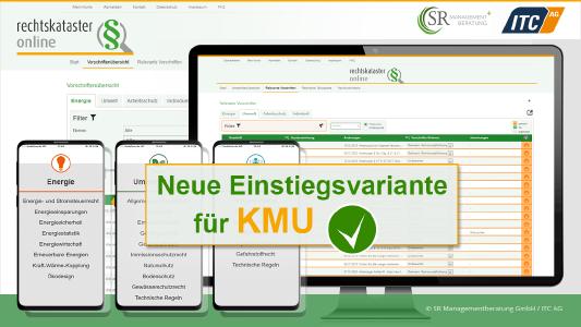 Eine Grundvoraussetzung für die Zertifizierung von Managementsystemen nach ISO 50001, ISO 14001 oder EMAS ist die Einhaltung geltender, einschlägiger Rechtsvorschriften. Die datenbankgestützte Webanwendung „Rechtskataster-Online“ ist ein Online-Tool, welches Unternehmen bei der normkonformen Bewertung und Dokumentation rechtlicher Anforderungen unterstützt. Für kleine und mittelständische Unternehmen (KMU) gibt es ab sofort die Einstiegsversion „Light“.