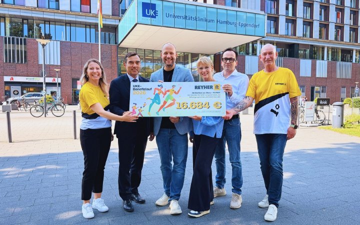 Mit Teamgeist und sportlichem Engagement für den guten Zweck: REYHER spendet beim 11. UKE-Benefizlauf Rekordsumme  zugunsten des Kinderschutzes