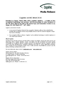 Cognitec presenting at ISC West 2010.pdf