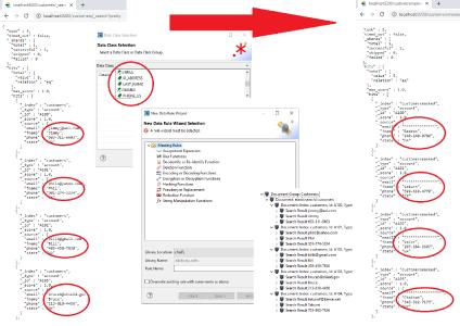 Der Such- und Maskenassistent Elasticsearch in der grafischen IDE der IRI-Workbench für IRI DarkShield verwendet die gleichen Werkzeuge wie die in diesem Artikel beschriebenen MongoDB- und Cassandra-Konnektoren. Dieser Assistent kann verwendet werden, um PII und andere sensible Informationen in Elasticsearch-Sammlungen zu klassifizieren, zu lokalisieren und zu de-identifizieren oder zu löschen und um Such- und Prüfergebnisse zu erzeugen.