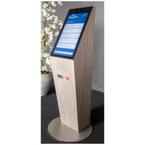 GeBE Linerless Drucker in digitalem Concierge von WIZARD: Drucker erstellt Zutrittsberechtigung bei Self Check-In