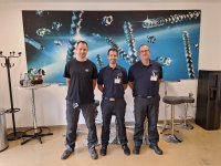 Christian Emmerling from SKZ, Sebastian Müller and Jens Meyer-Sack from the Würzburg State Fire Service Academy