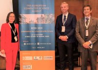 Prof. Philipp Last (Mitte), Prof. Letizia Jaccheri als Vertreterin des Minerva Award Komitees und Informatics Europe Präsident Prof. Enrico Nardelli in Madrid. - Quelle Foto: Informatics Europe