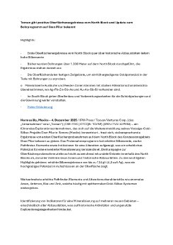 Tocvan gibt positive Oberflächenergebnisse vom North Block und Update zum Bohrprogramm auf .pdf