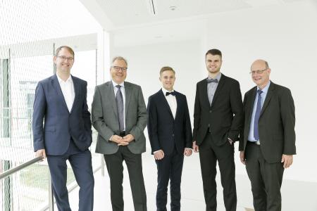 Copyright: Stefanie Kösling/VerkehrsRundschau, von links nach rechts: Prof. Dr. Wojanowski, Prof. Dr. Fuhrmann, Stahler, Bernhardt, Prof. Dr. Noche
