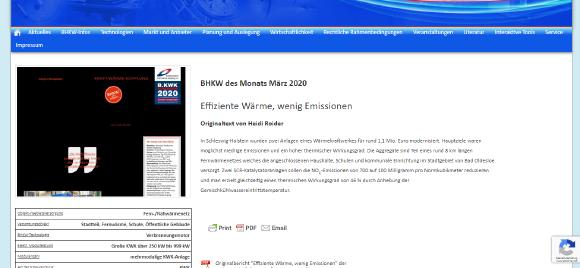 BHKW des Monats März